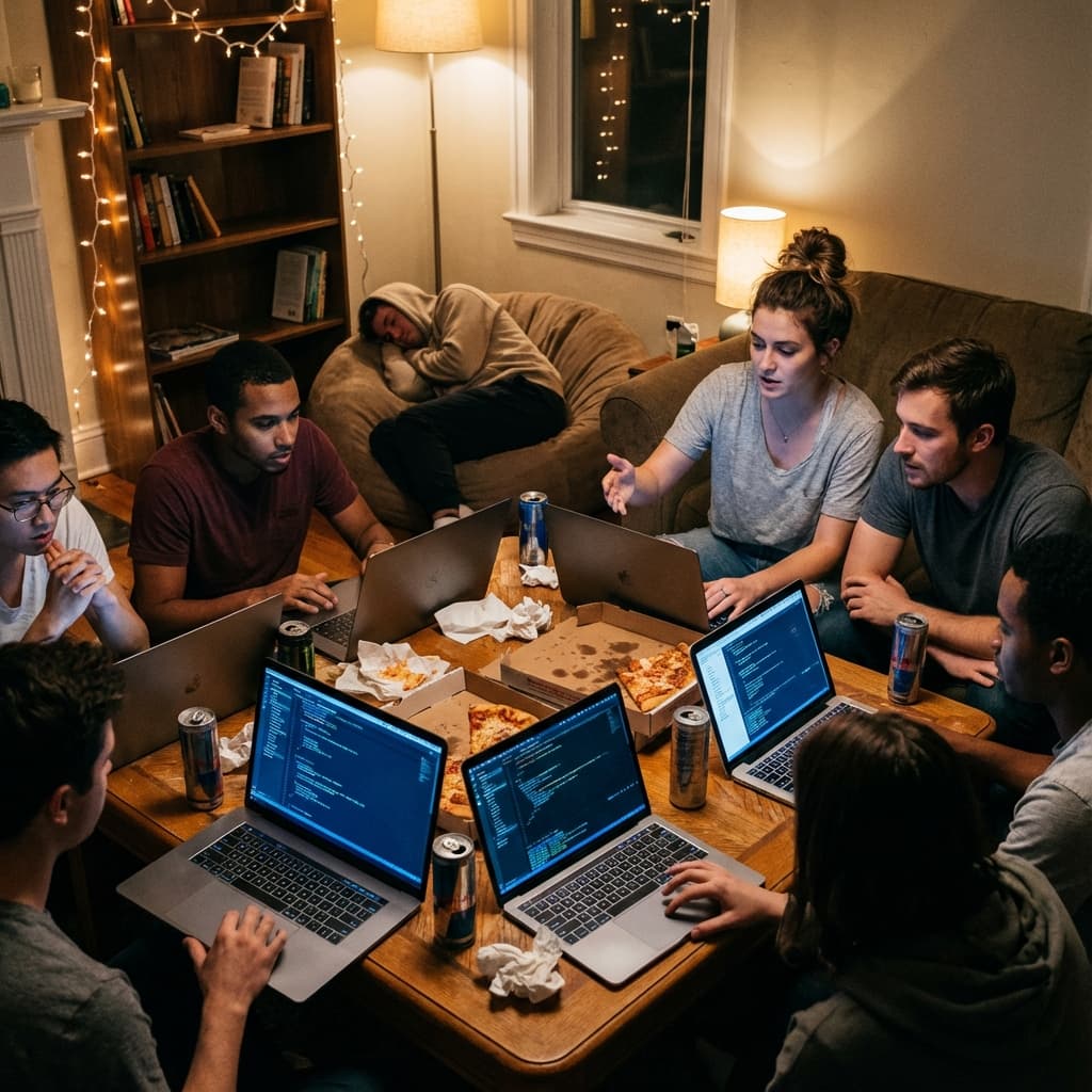 Late night coding session